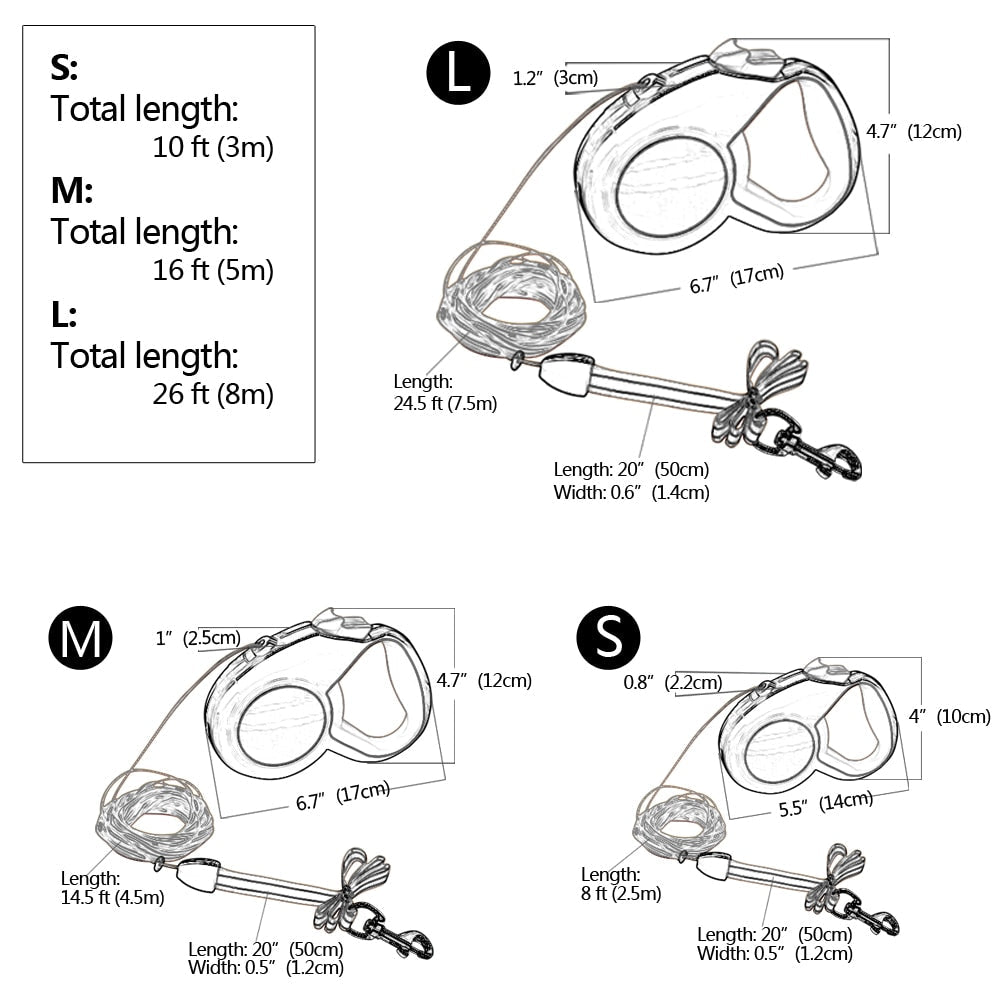 Dual Headed Pet Leashes with Flashlight