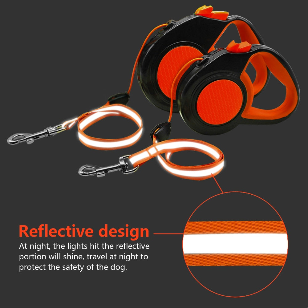 Dual Headed Pet Leashes with Flashlight