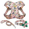 Dogs Harness-Flower Printed Dog Collar Harness