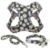 Dogs Harness-Flower Printed Dog Collar Harness