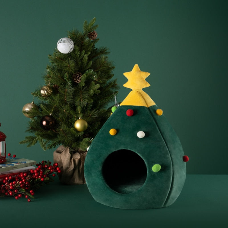 CatBed-Soft Christmas Tree Cat Bed